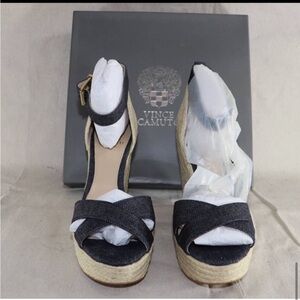 Vince Camuto indigo espadrilles size 10-never worn. Come with box.